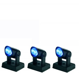 Spot Light, Blue, 3 Pieces, Battery Operated, Adapter Ready